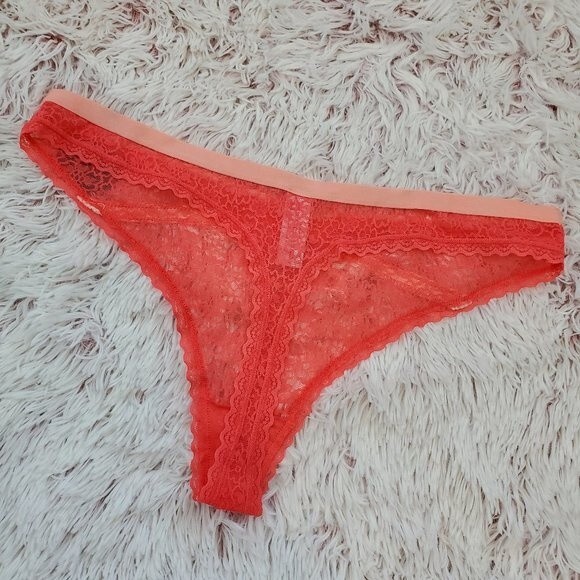 NEW Plus Size 2X Pink Lace Thong - Picture 2 of 5
